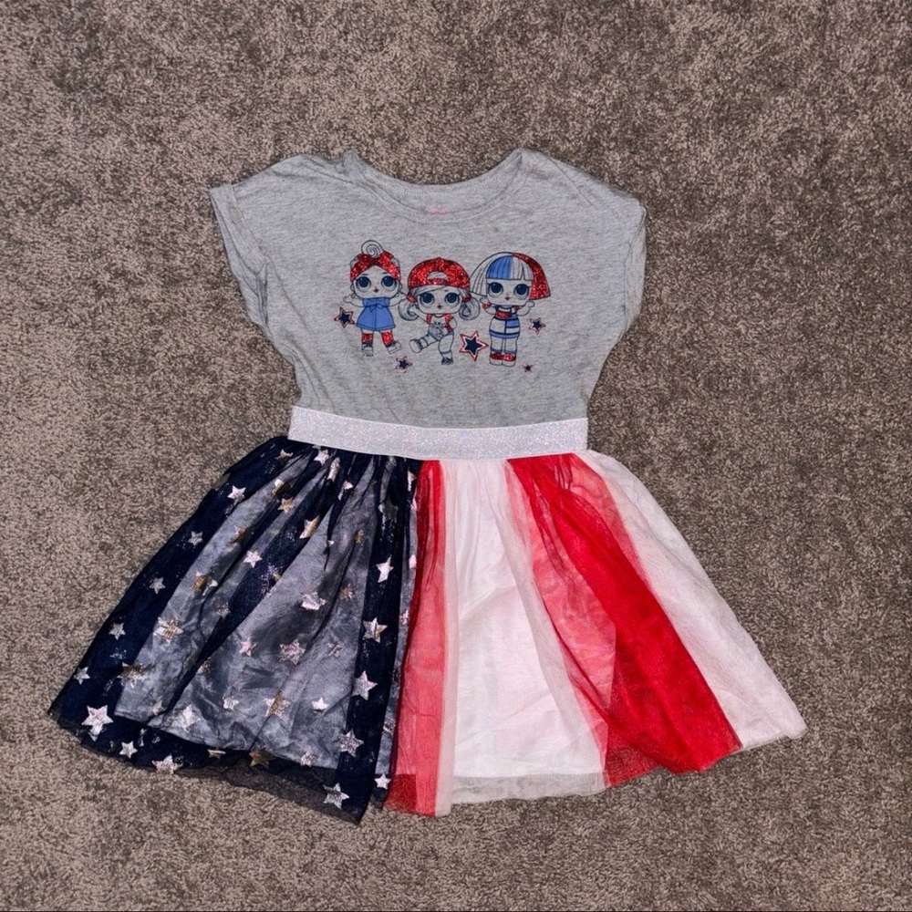 LOL Surprise girls dress size 6/6x USA American flag